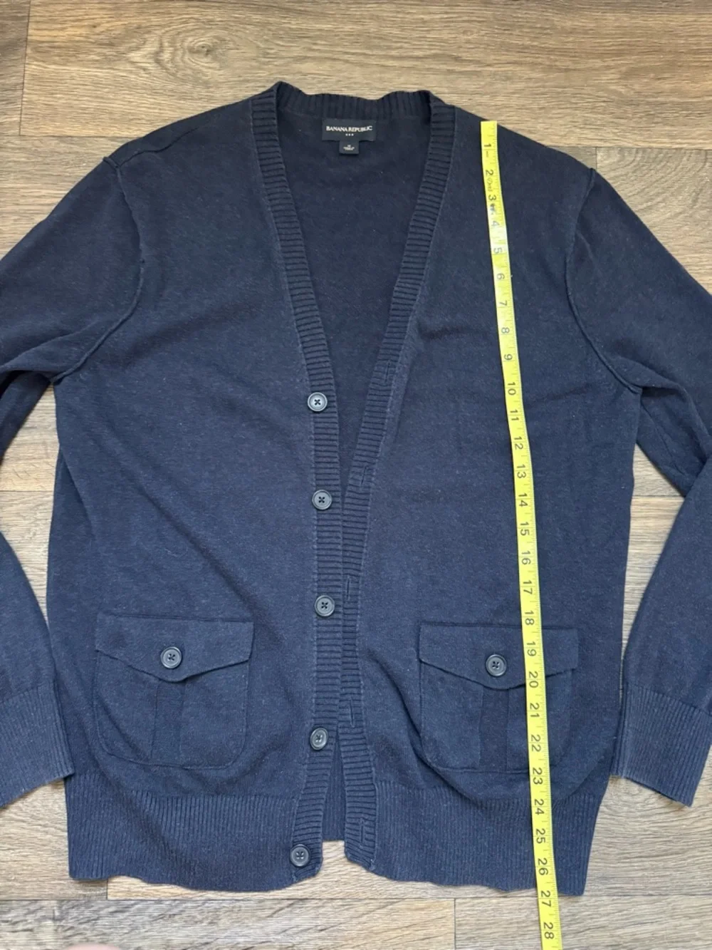 Banana Republic Navy Button-Front Men's Cardigan 100% Cotton